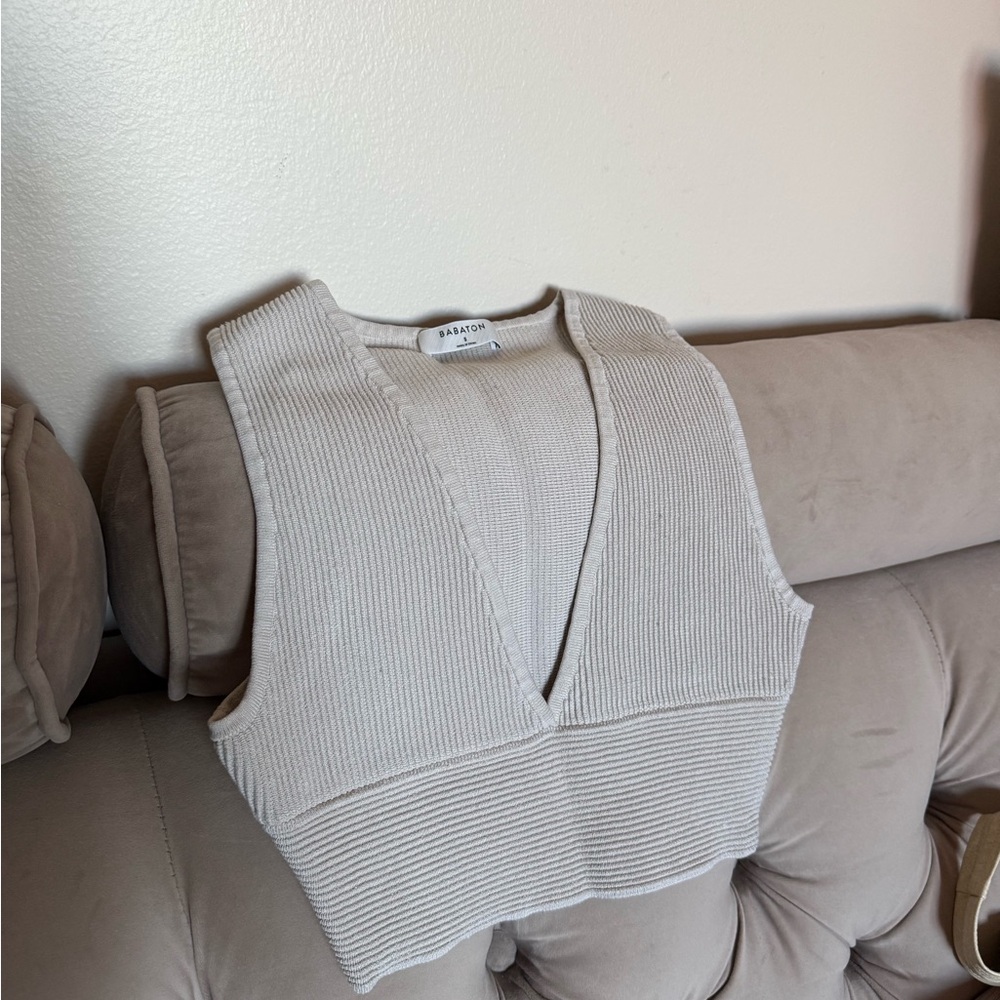 Babaton Beige Knit Vest